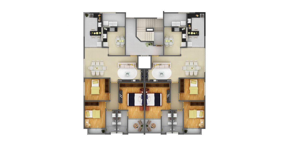 PLANTA APARTAMENTO TIPO (201, 301, 401, 501, 202, 302, 402, 502)